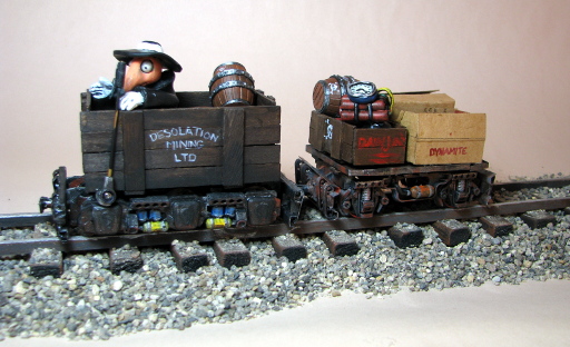 The Mine Truck and Mine Trolley prop in action