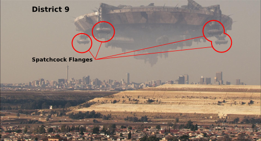 District 9 Flying Saucer with Spatchcock Flanges identified