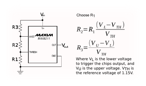 Schematic and Formula from the Max8211 Datasheet
